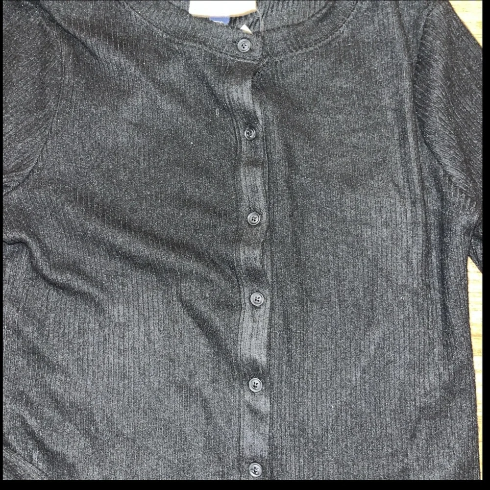 Cardigan Ribbed Full Length Button-Down Rayon Ribbed Trim Edges Long Length Hem